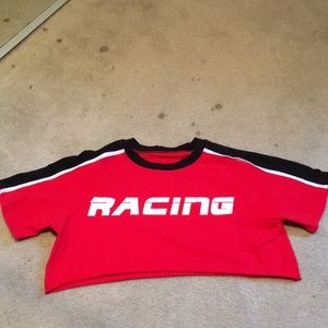 Red streetwear cropped t shirt